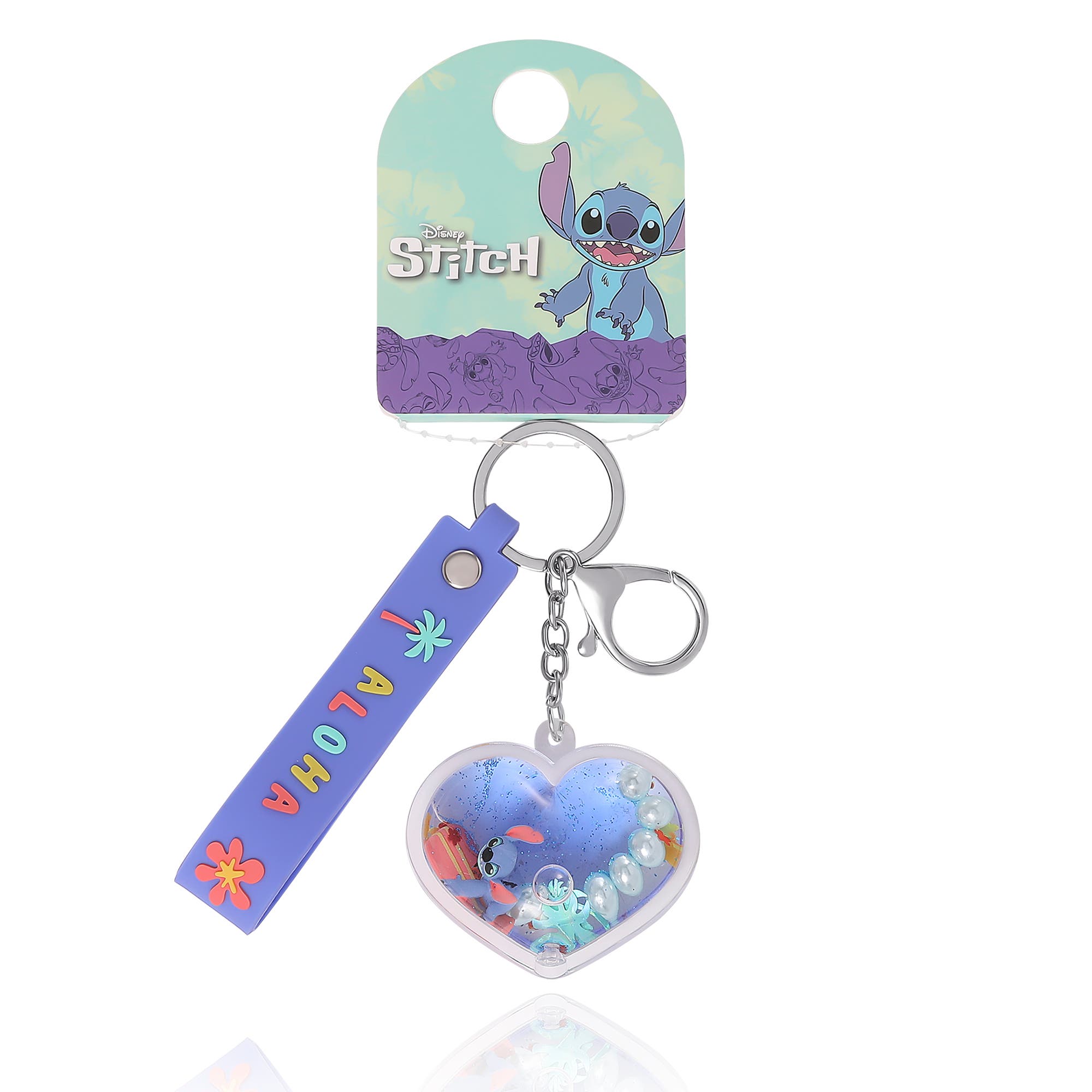 Disney Stitch Liquid Surfing Keychain, Alternate, color, Blue