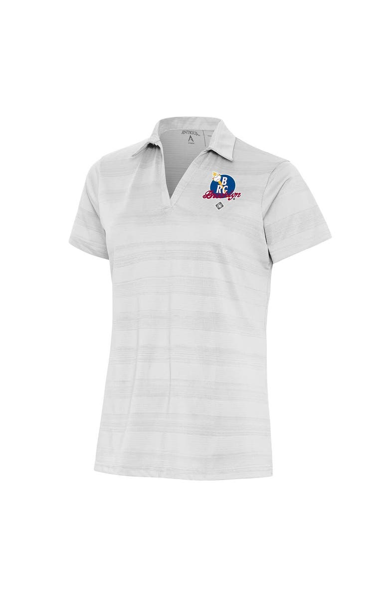 ANTIGUA Women's Antigua White Brooklyn Royal Giants Compass Polo, Main, color, 