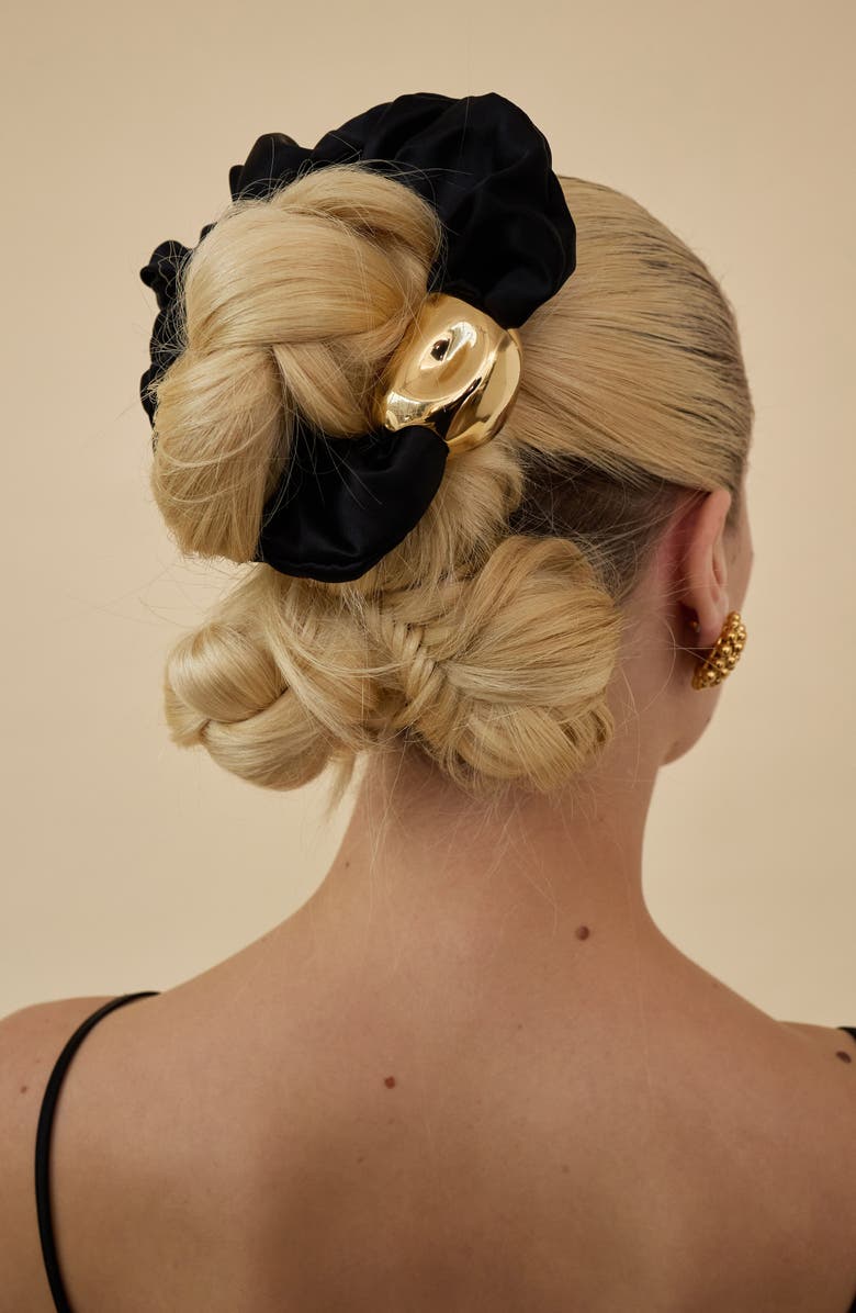 LELET NY Inara Pendant Oversize Scrunchie, Alternate, color, Black