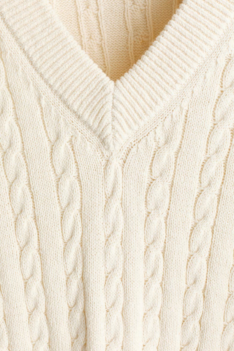 Regular Fit Cable-knit Jumper, Alternate, color, White