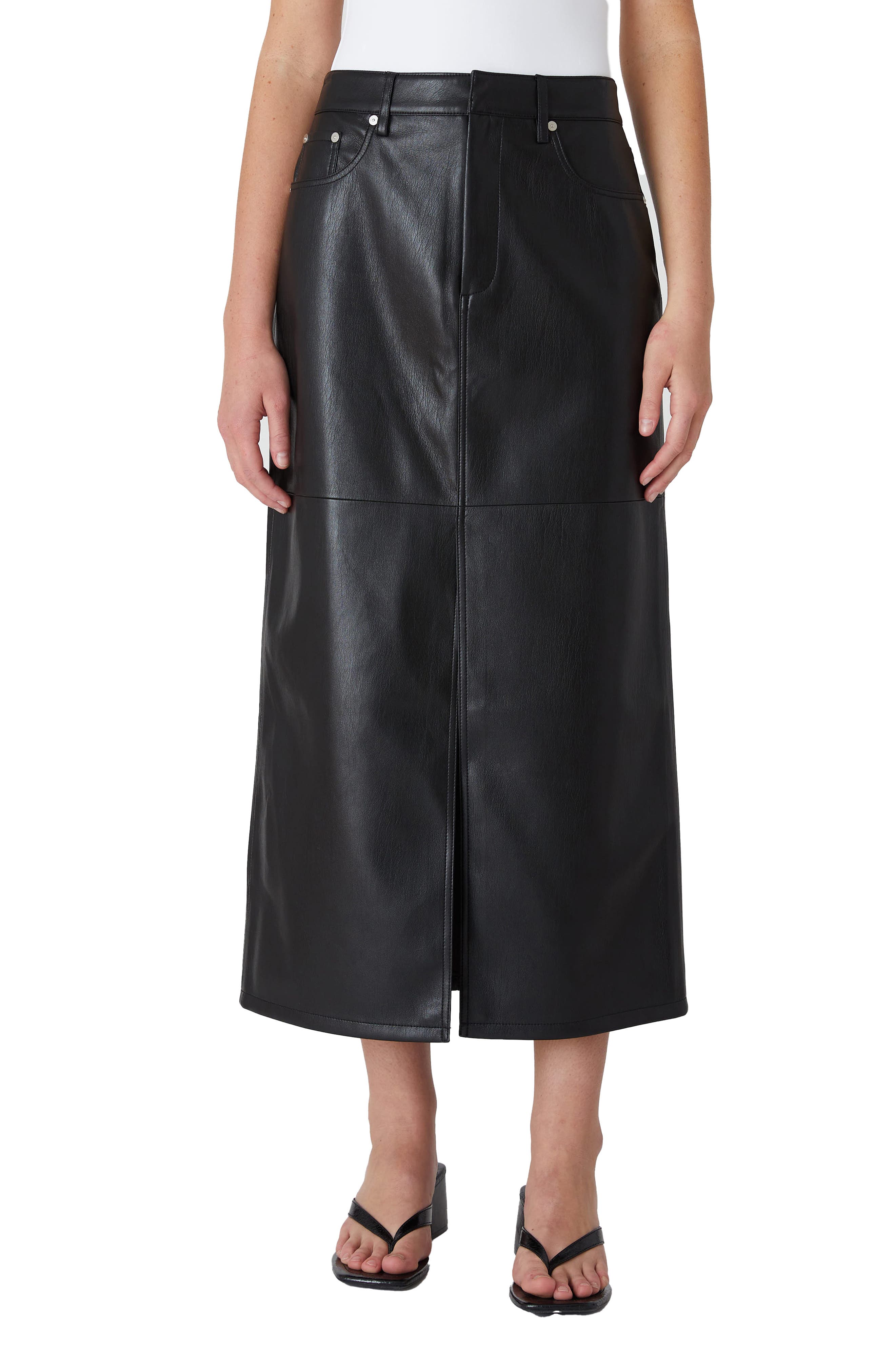 BLANKNYC Faux Leather Midi Skirt