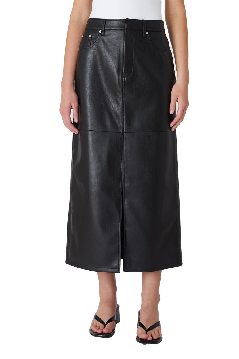 Faux Leather Midi Skirt, Main, color, DONE DEAL