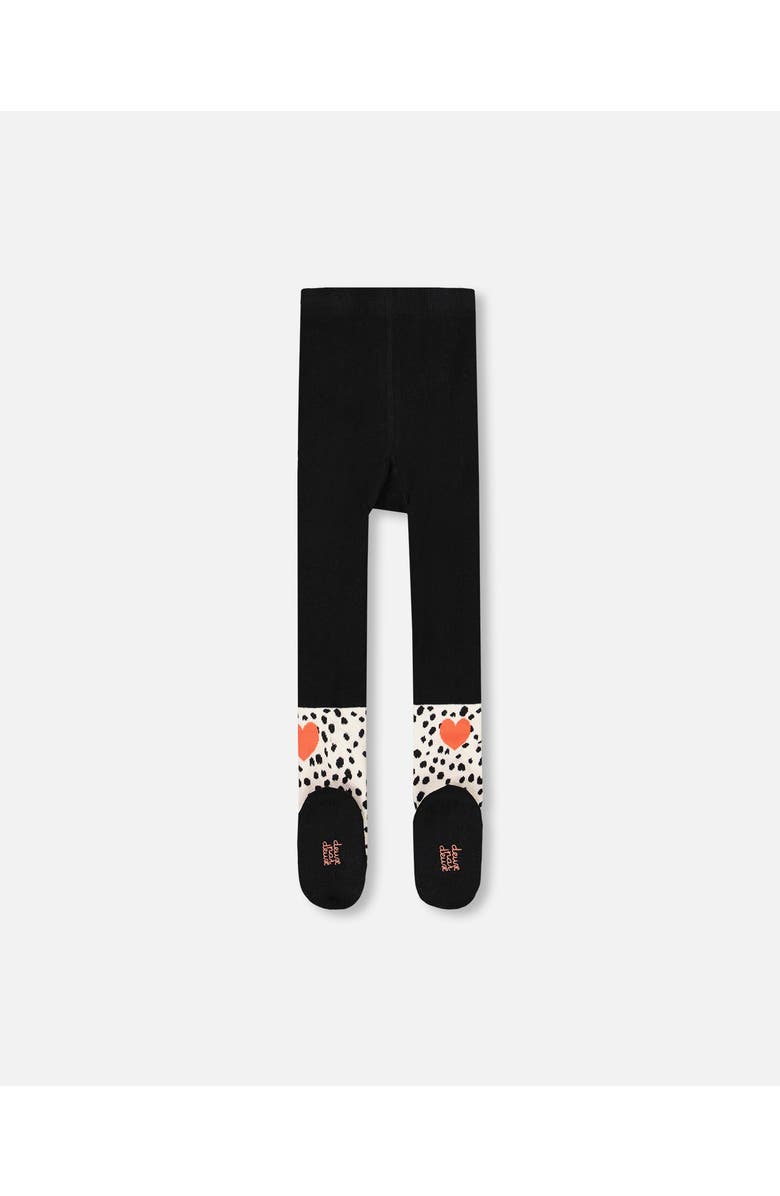 Deux par Deux Knit Tights with Dalmatian, Alternate, color, Black