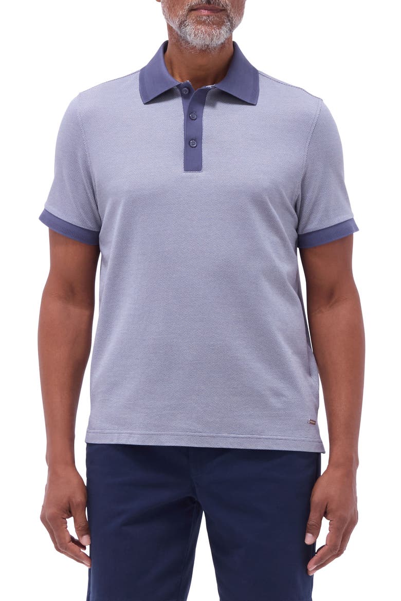 Tipped Cotton Piqué Polo, Main, color, GRAPHITE