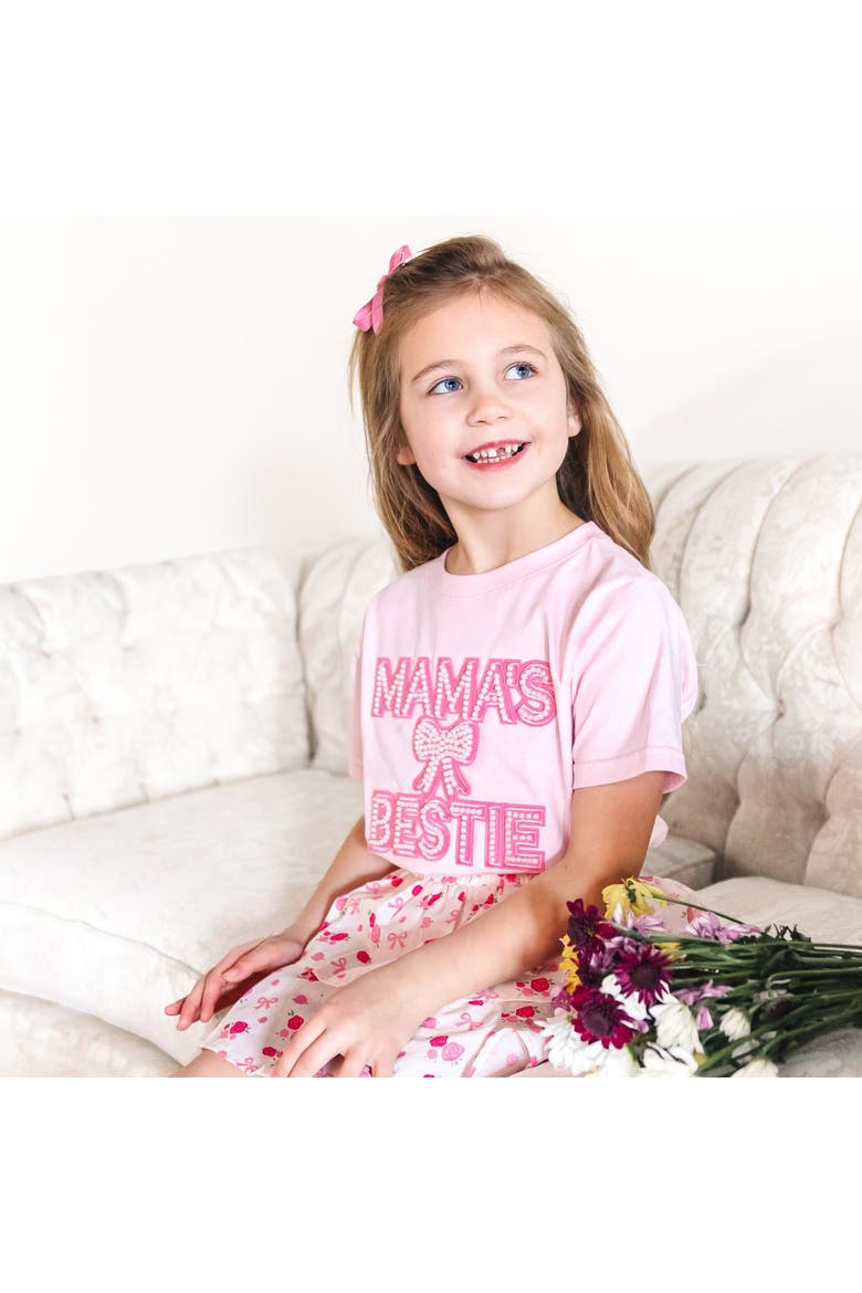 Mama's Bestie Pearl Patch Short Sleeve T-Shirt, Alternate, color, Ballet Pink