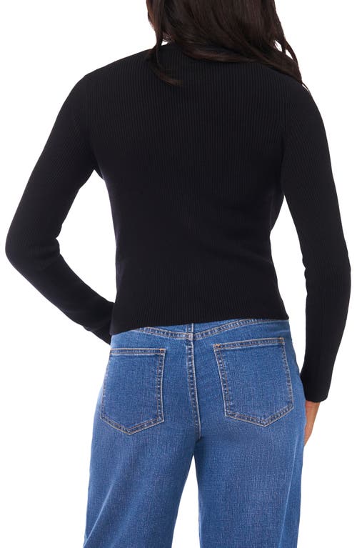 1.state Ribbed Crop Cardigan In Black