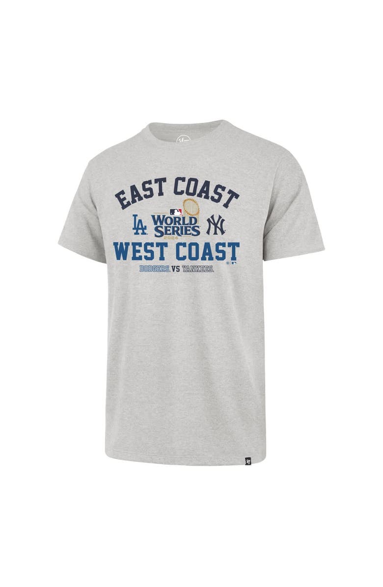 '47 Men's '47 Ash Los Angeles Dodgers vs. New York Yankees 2024 World Series Matchup T-Shirt, Alternate, color, 