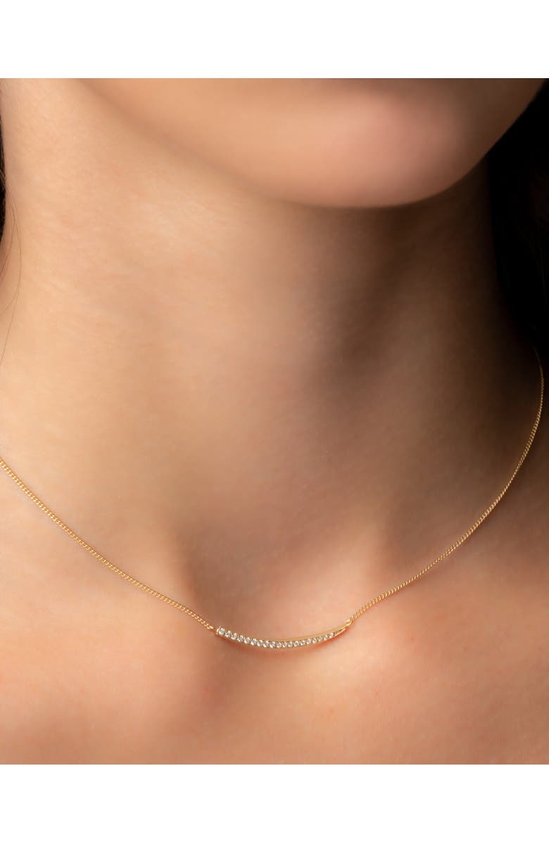 Eloise Jewelry Crescent Moon Necklace with Gemstone, Alternate, color, Diamond