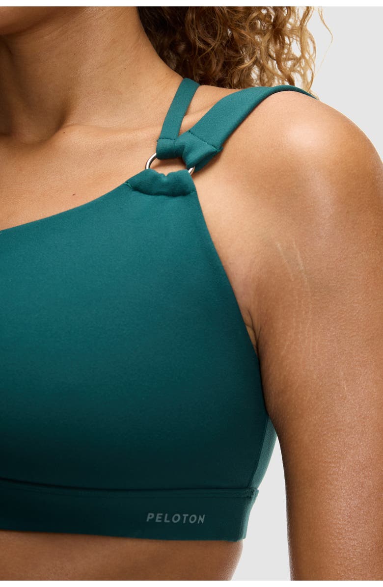 Peloton Cadent O-Ring One Shoulder Bra, Alternate, color, Deep Forest