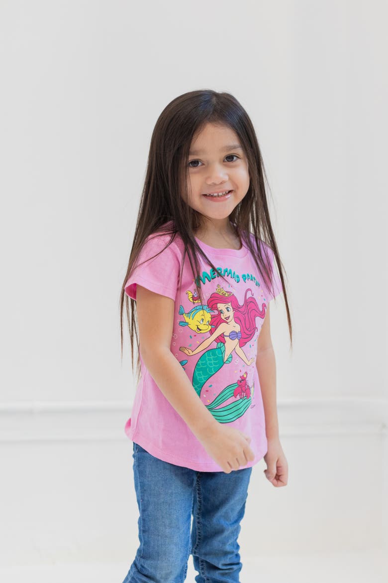 Princess Birthday Graphic T-Shirt, Alternate, color, Ariel Light Pink