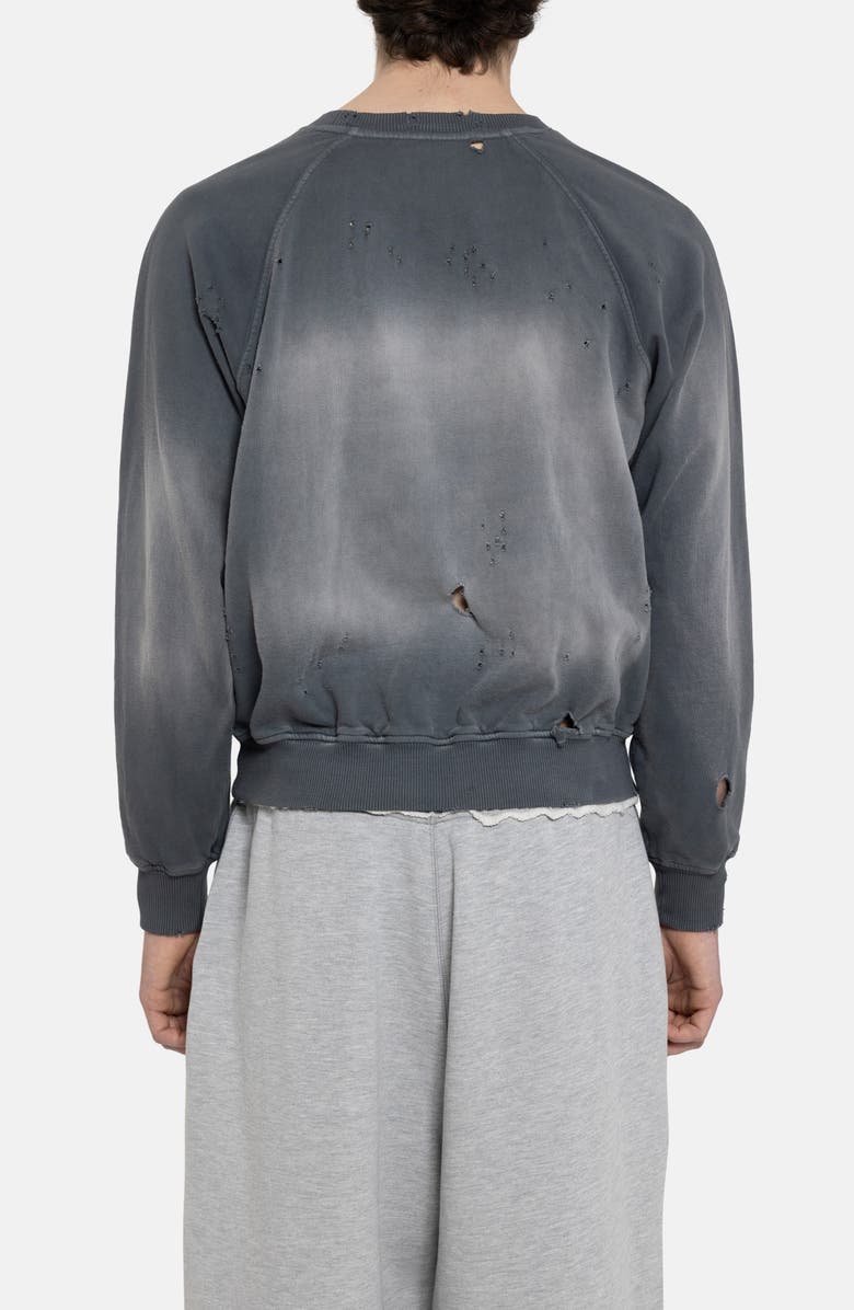 JADED LONDON Grey Star Distressed Sweatshirt, Alternate, color, Grey