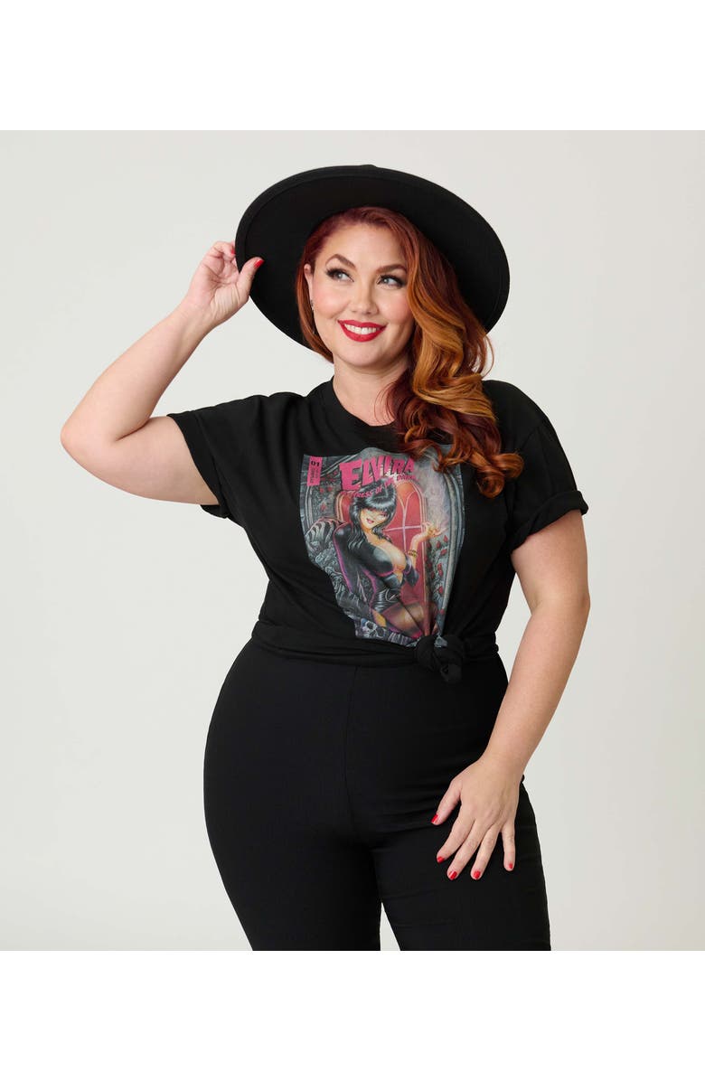Unique Vintage Unisex Graphic Tee, Main, color, Black W/Elvira Graphic