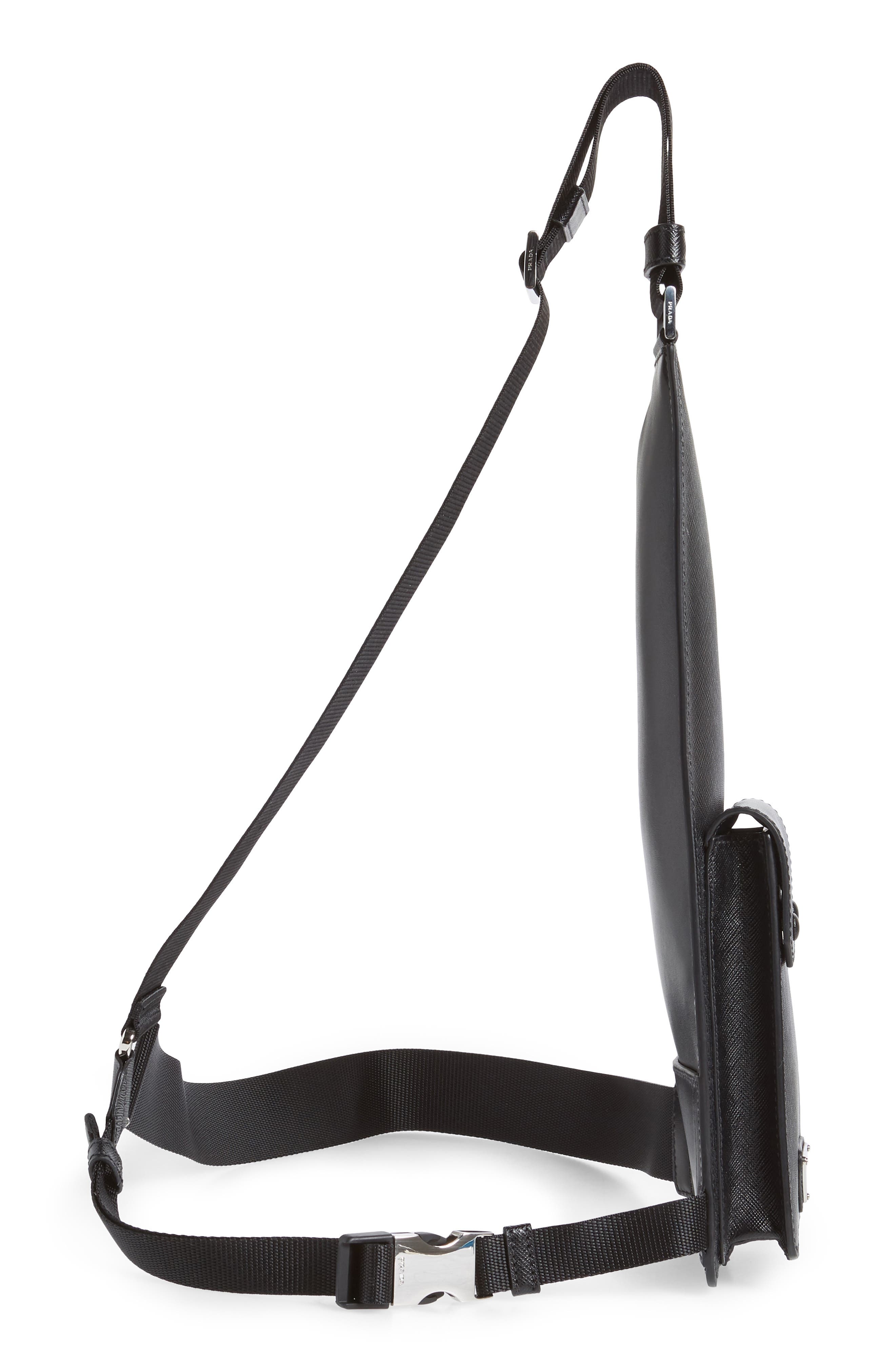 Prada Travel Saffiano Leather Crossbody Bag, Alternate, color, 