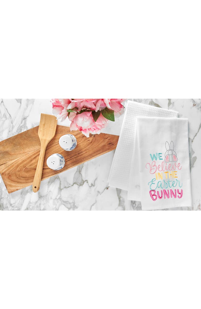 C&F Home Believe In The Easter Bunny Rabbit Spring Flour Sack Kitchen Dishtowel, Alternate, color, White