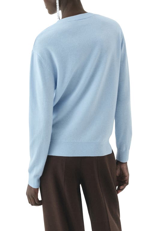 Mango Crewneck Wool Sweater In Blue