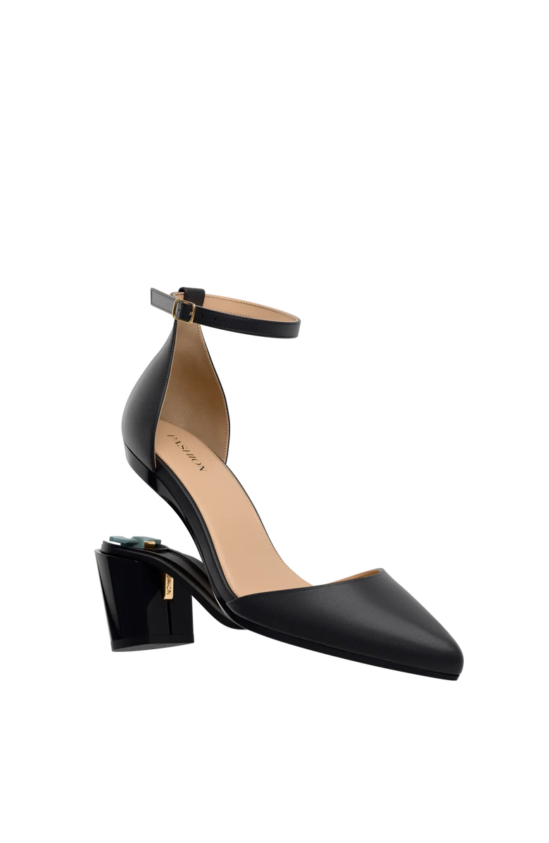 Pashion Footwear The D'Orsay 3" Block Convertible Heel, Main, color, Coal Leather
