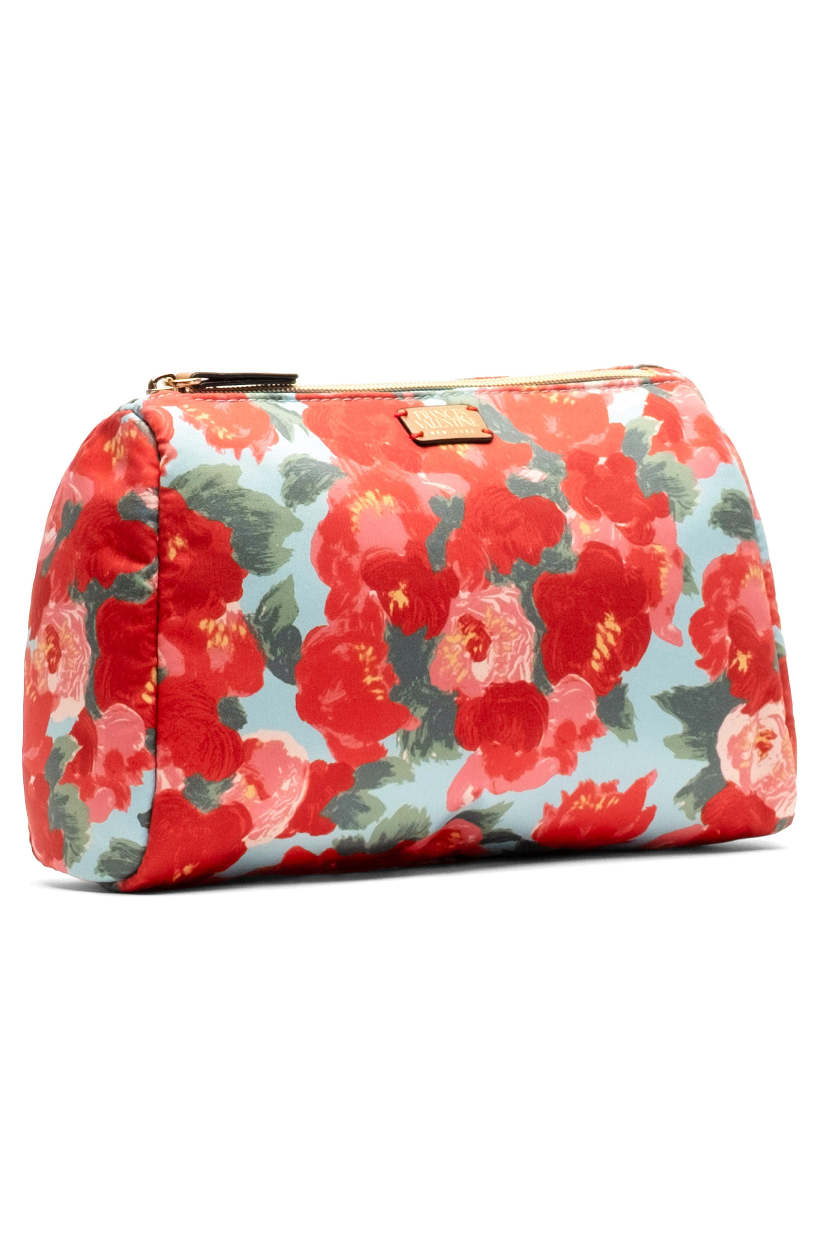 Frances Valentine Large Cosmetic Bag, Alternate, color, Red/ Light Blue