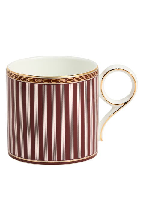 Red Splendor 22K Gold Accent Bone China Mug
