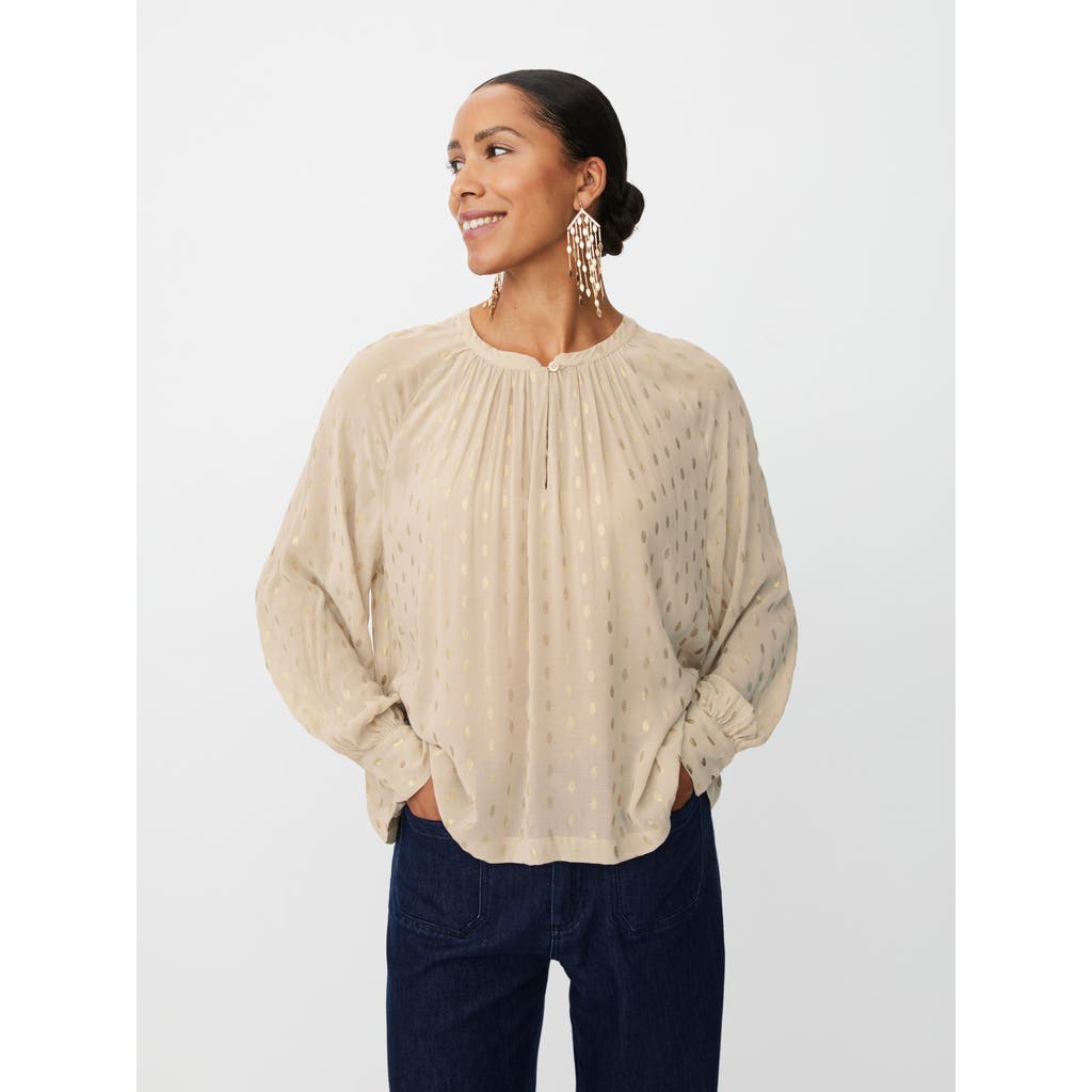 Masai Copenhagen Madornessa Long Sleeve Round Neck Blouse In Brown