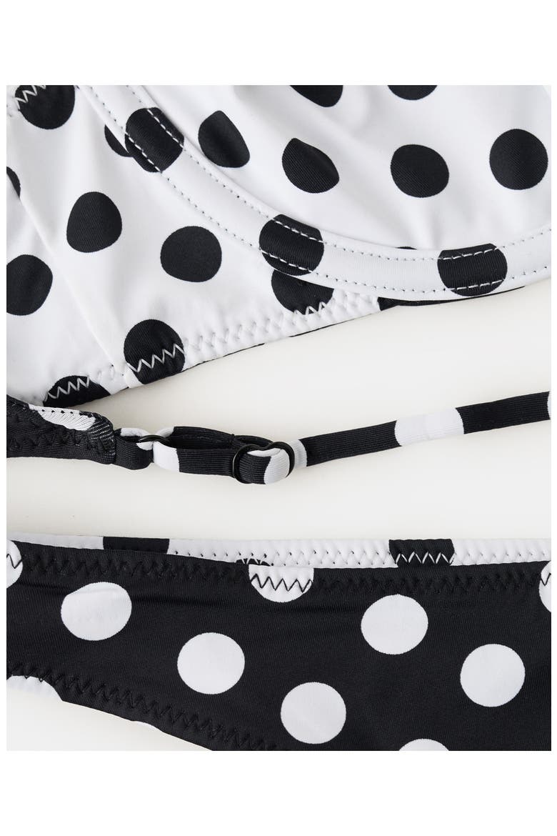 Reversible Polka Dot Cheeky Bikini Bottoms, Alternate, color, BLACK