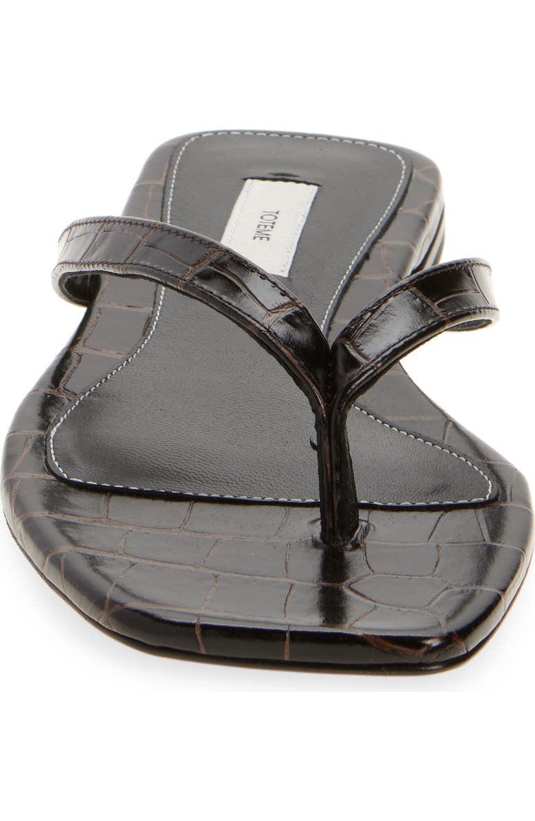 TOTEME Croc Embossed Flip Flop, Alternate, color, Dark Brown