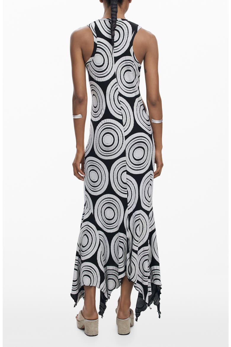 Sleeveless Cutout Handkerchief Hem Sundress, Alternate, color, BLACK