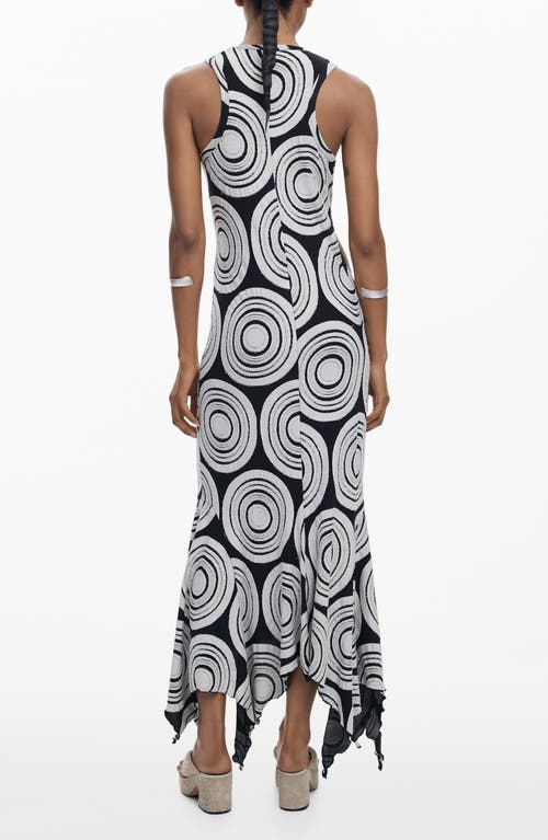 Desigual Sleeveless Cutout Handkerchief Hem Sundress In Black