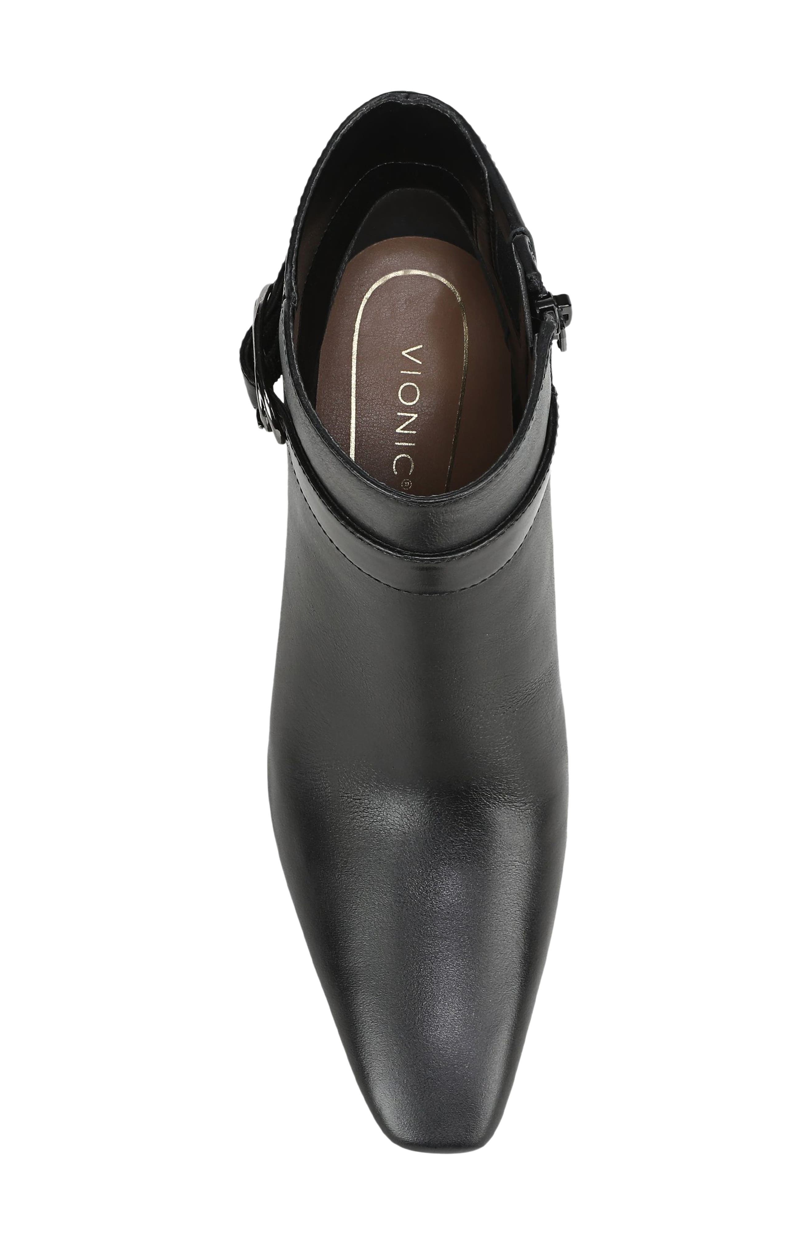 Saskia Block Heel Bootie, Alternate, color, BLACK LEATHER