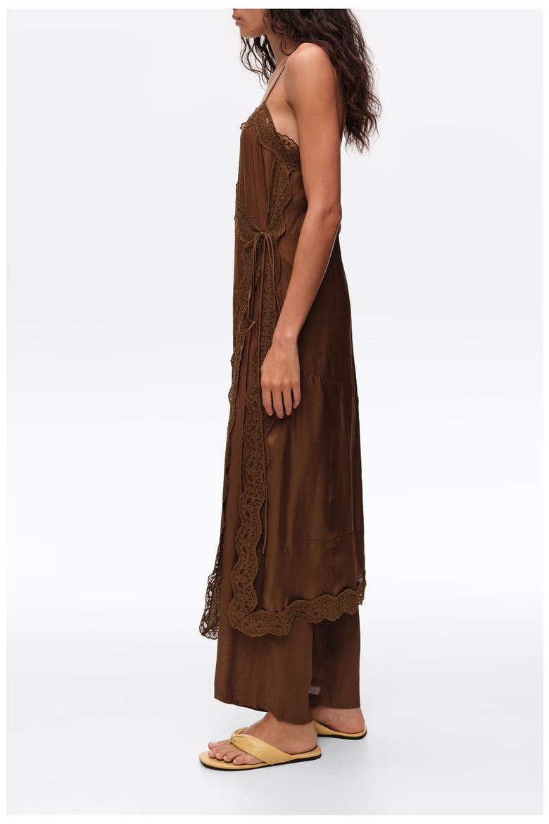 Off-White Lace Skirt-Trouser Hybrid, Alternate, color, DARK OLIVE