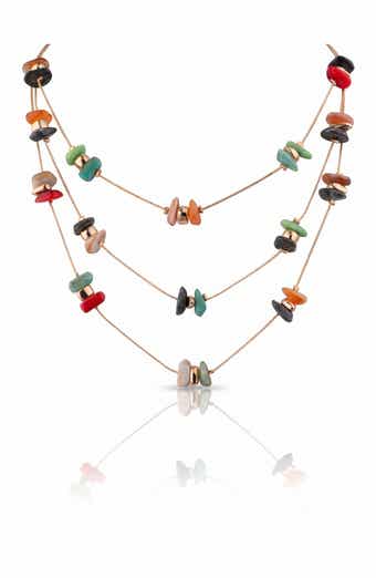 Layered Stone and Nugget Necklace
