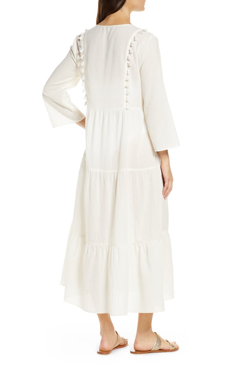Madewell Tiered Cover-Up Caftan Dress, Alternate, color, 