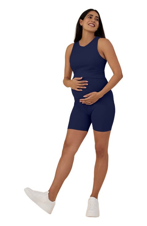 6 1/2" Ribbed Maternity Biker Short