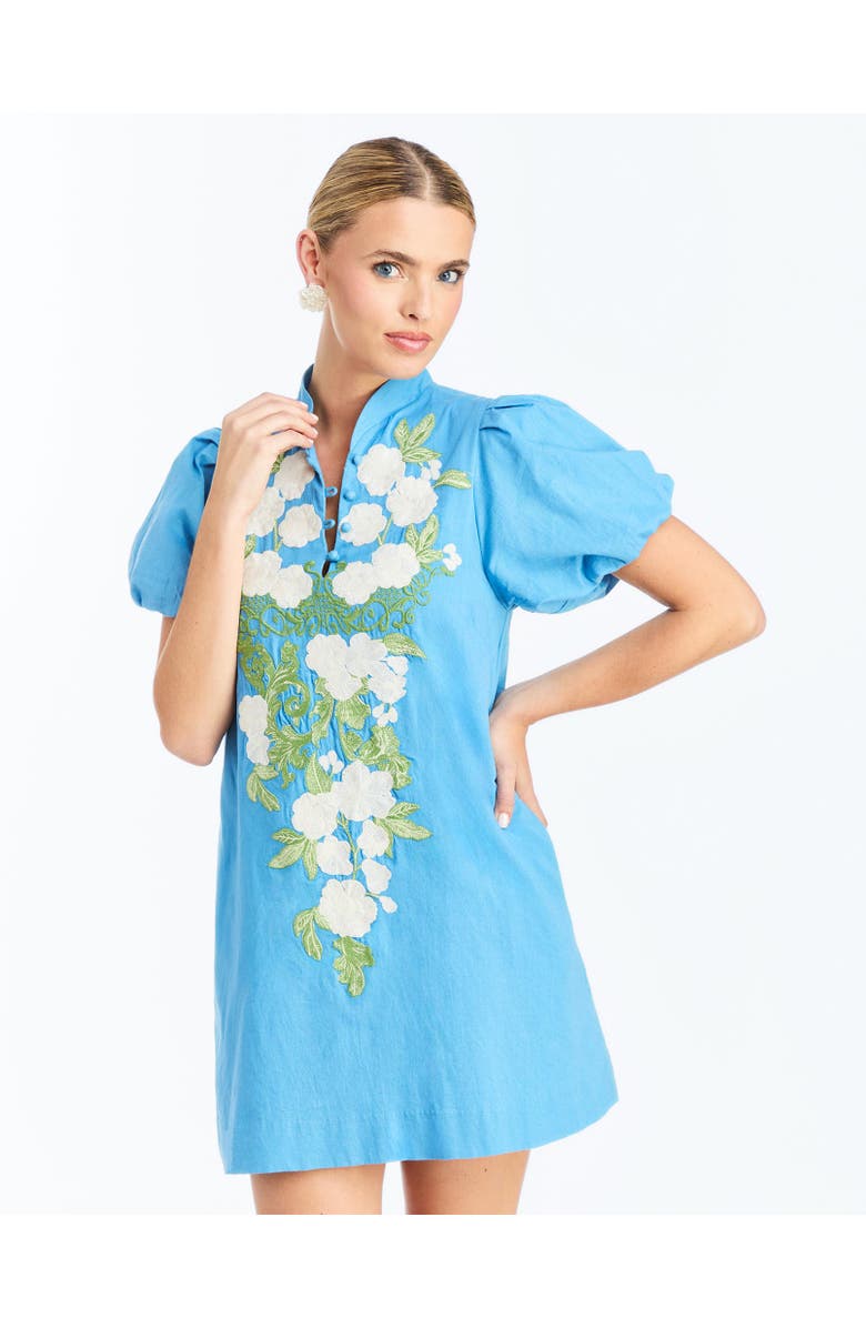 Mestiza New York Elliana Barong Mini Dress, Alternate, color, Cobalt Blue