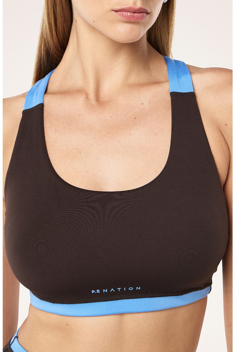 High Gate Sports Bra, Alternate, color, COFFEE/ MARINA