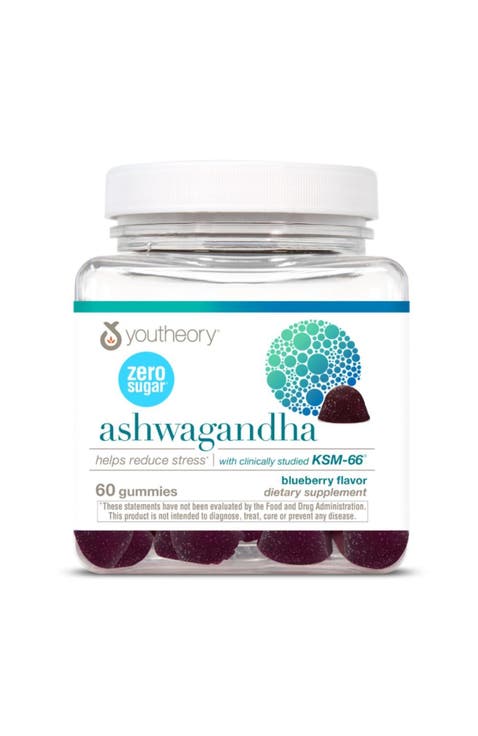 Organic Ashwagandha Stress Relief Gummies Blueberry 60 Vegan Gummies