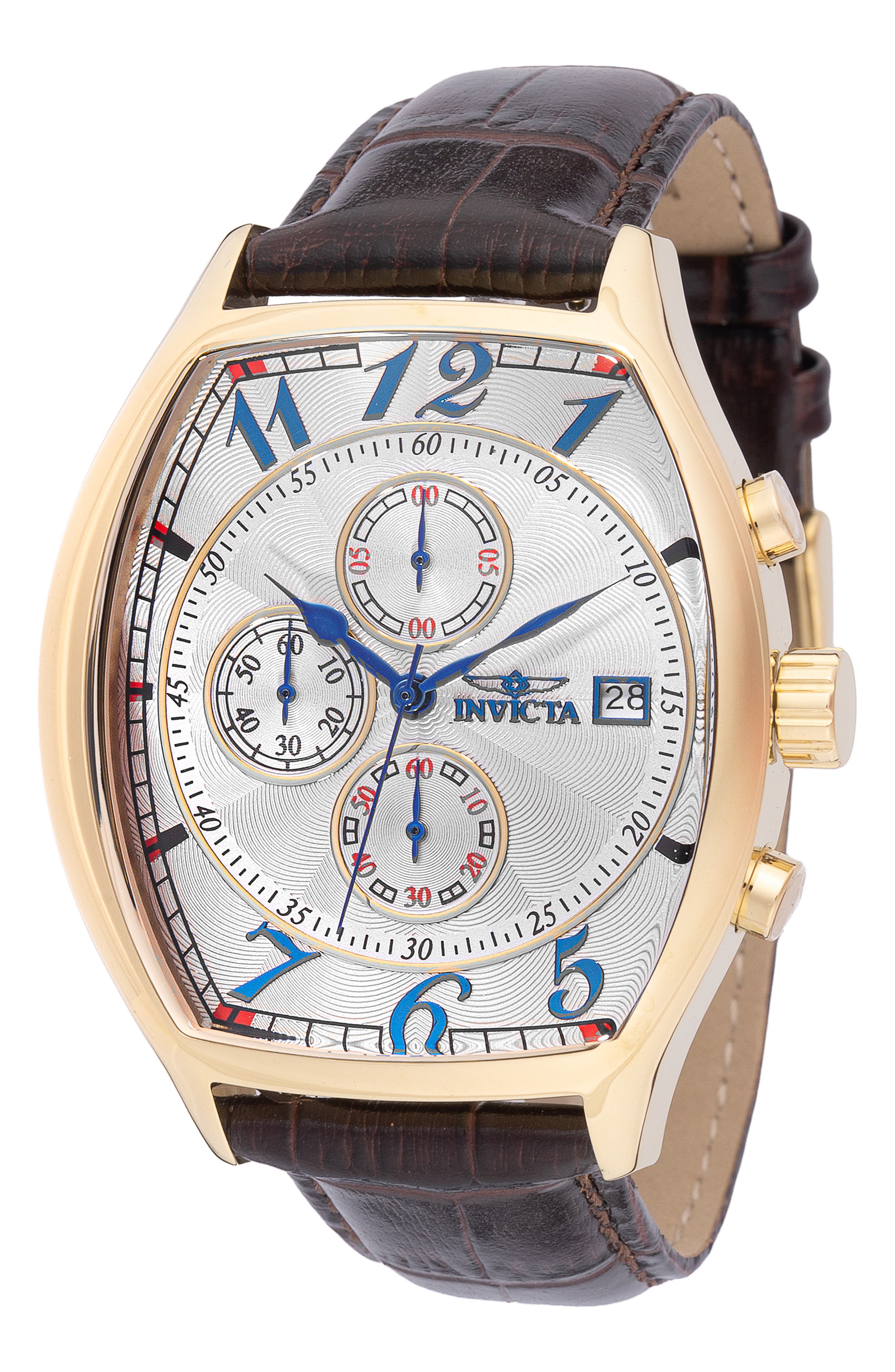 Specialty Chronograph Leather Strap Watch, 43mm