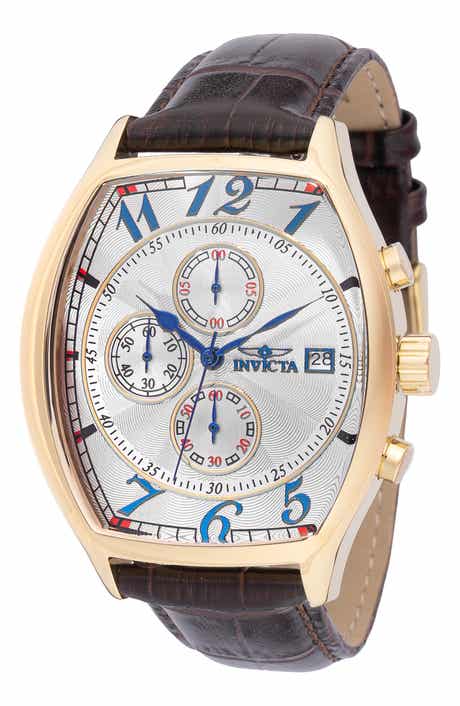 Specialty Chronograph Leather Strap Watch, 43mm