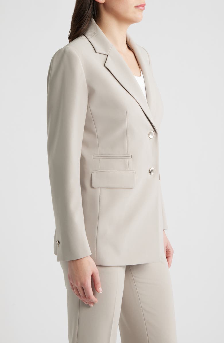 Anne Klein Two-Button Stretch Blazer, Alternate, color, Porcini
