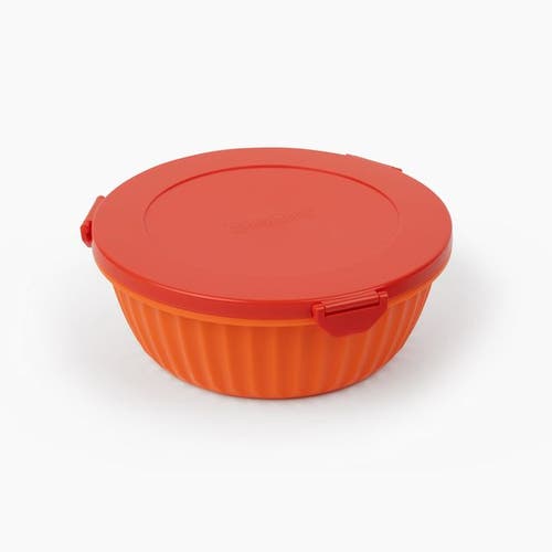 Yumbox Bento-style Salad Bowl With 3-part Divider And Dip Cup In Orange