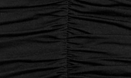 Guess Ayleen Ruched Long Sleeve Jersey Top In Black