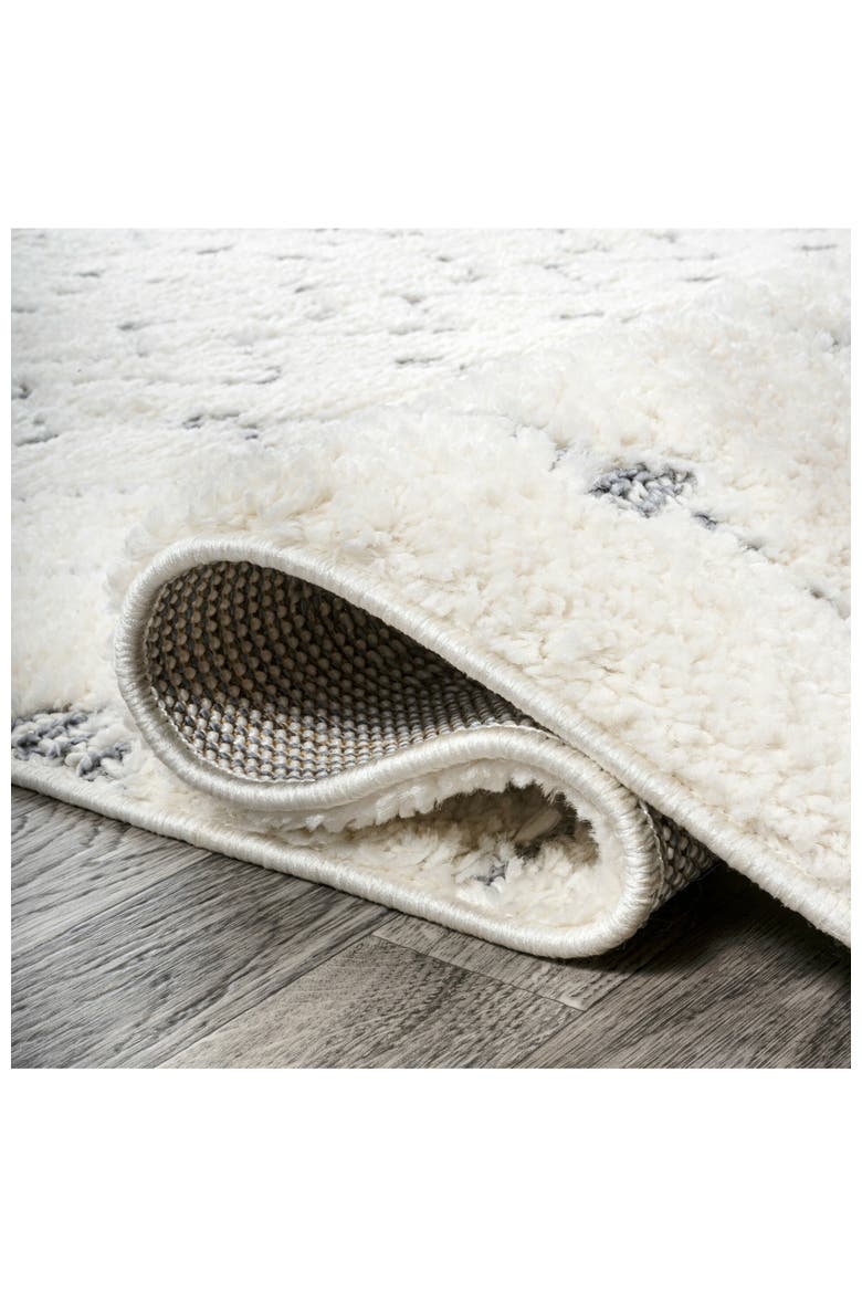 Pia Moroccan Trellis Plush Carved Area Rug, Alternate, color, Cream/Gray