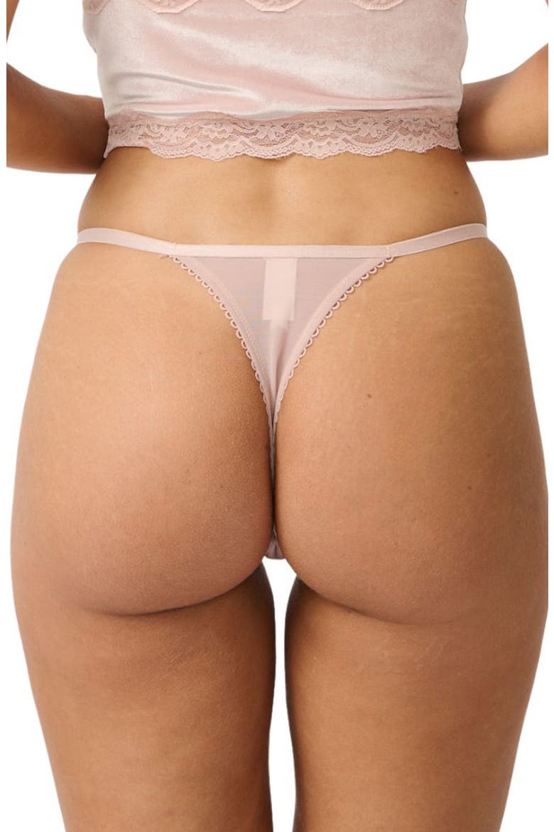 Polly Lace Trim Thong, Alternate, color, DUSTY PINK