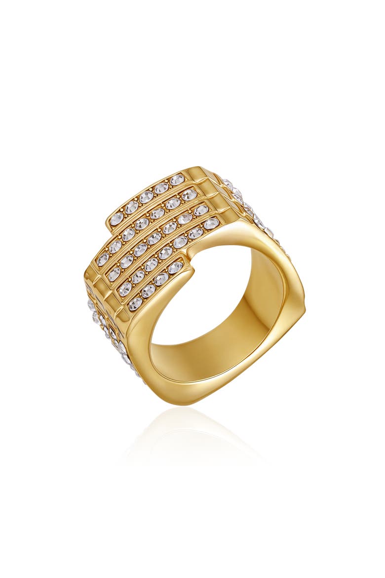 Crystal Band Ring, Alternate, color, GOLD
