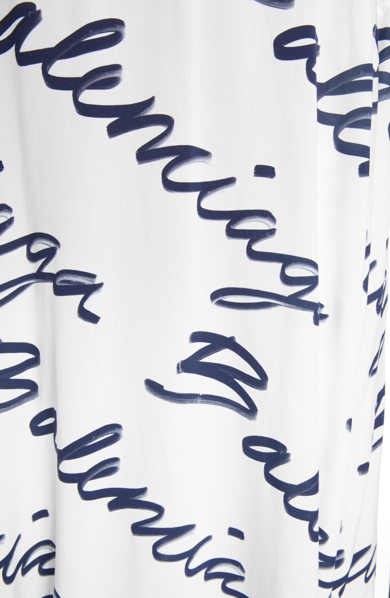 Balenciaga Brushstroke Logo Long Sleeve Button-Up Shirt, Alternate, color, 