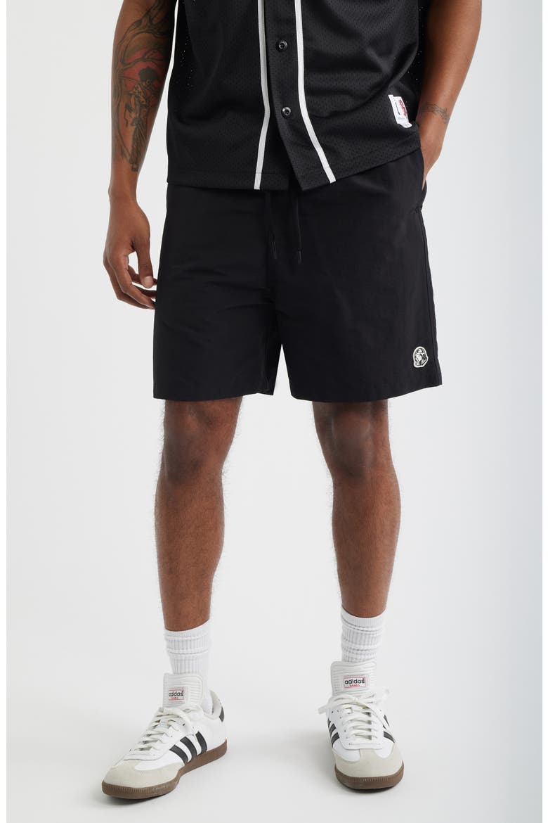 Shibuya Nylon Drawstring Shorts, Main, color, BLACK