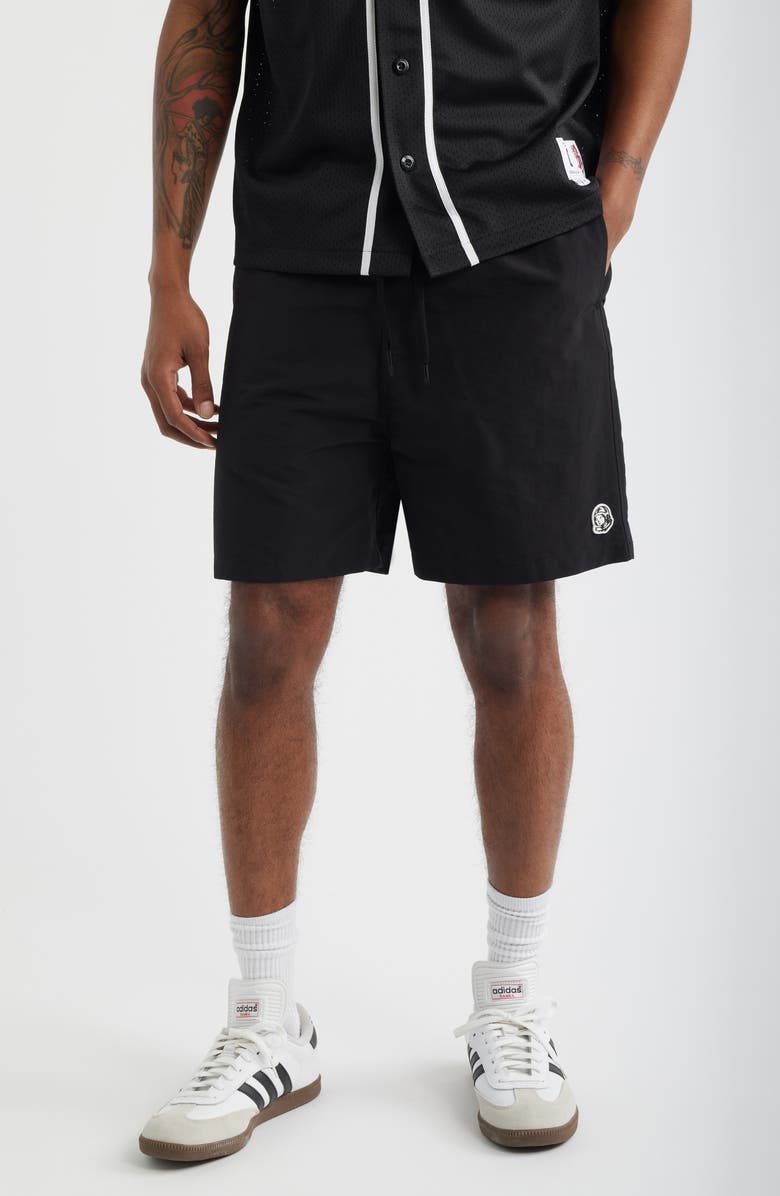Billionaire Boys Club Shibuya Nylon Drawstring Shorts, Main, color, Black