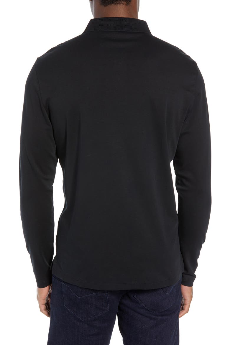 Batiste Long Sleeve Polo, Alternate, color, BLACK