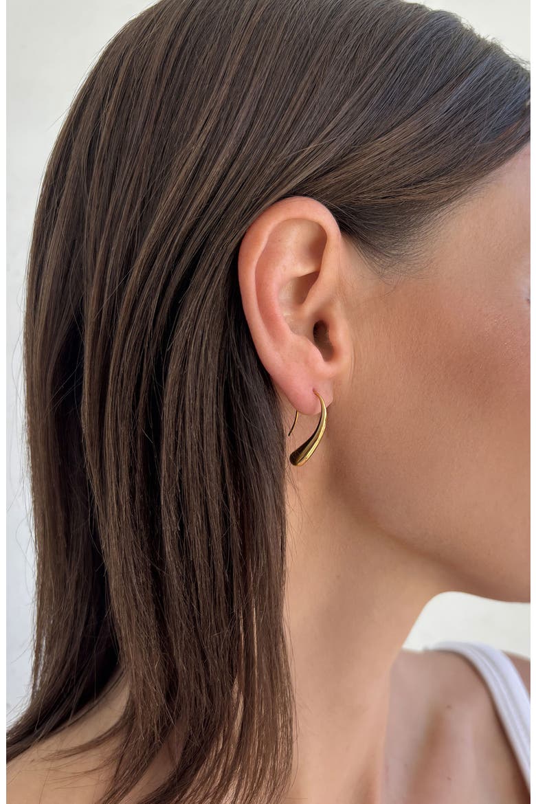 Teardrop Wire Earrings, Alternate, color, GOLD
