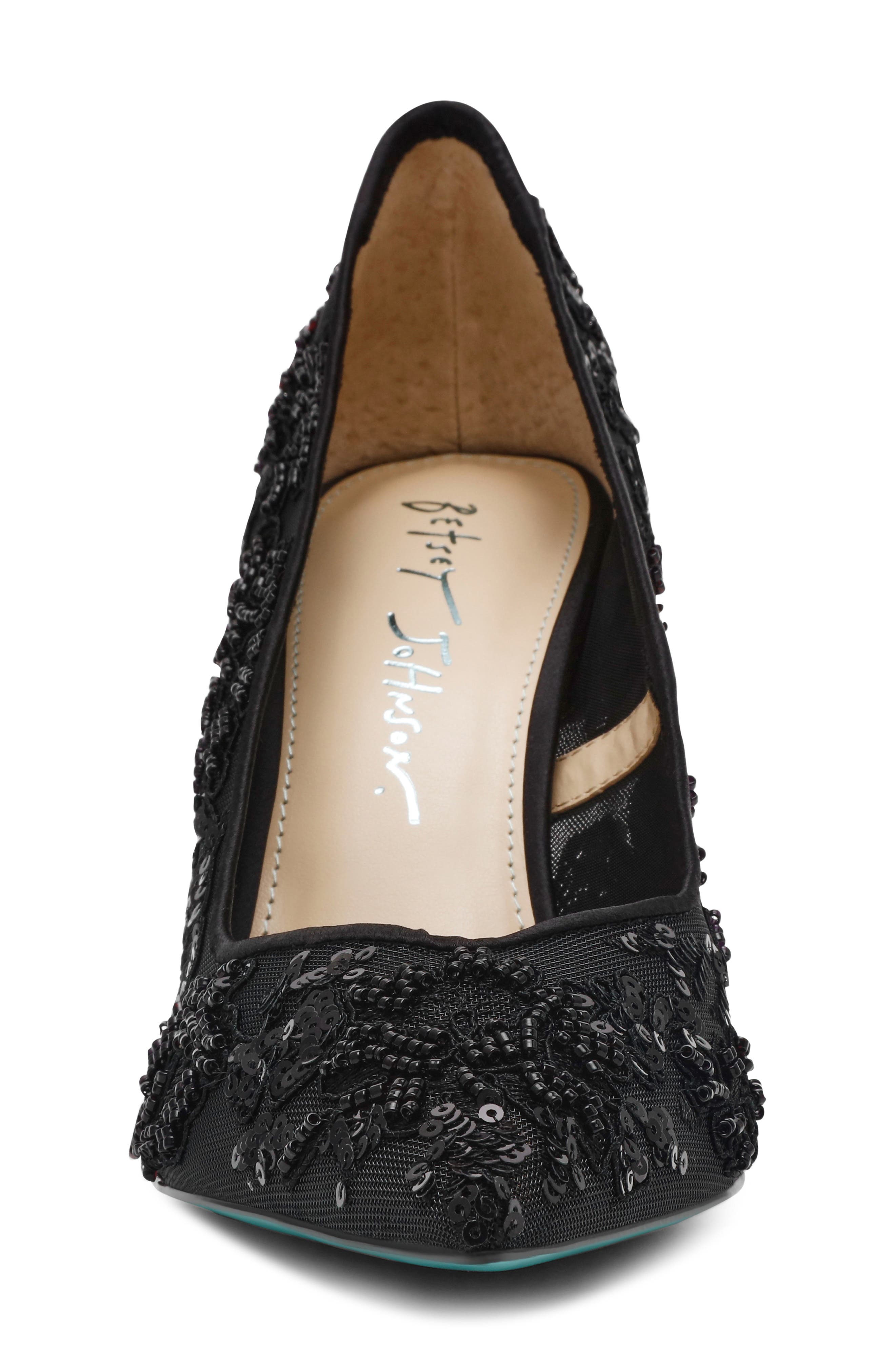 Betsey Johnson Jenii Sequin Mesh Pump, Alternate, color, Black