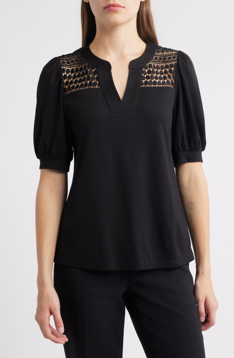 Anne Klein Harmony Lace Inset Top, Alternate, color, 